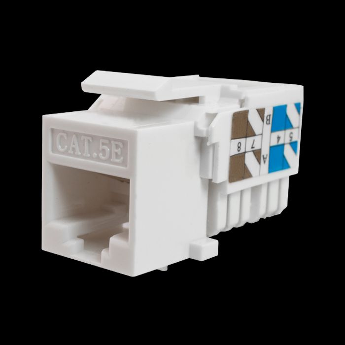 Keystone Jack 8P8C (RJ-45), UTP, Cat.5e. инструментальная заделка, белый