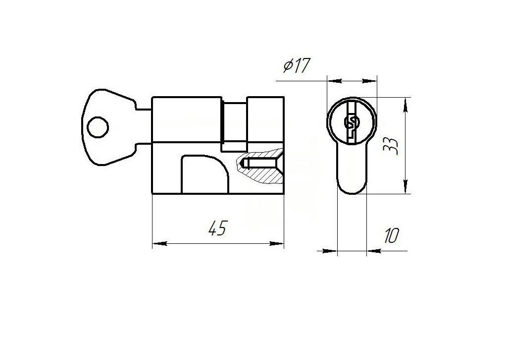 Зенит МЦ -8-6 д/накл.замков ЗН1-2.1/2-3 Цилиндровый механизм (50)