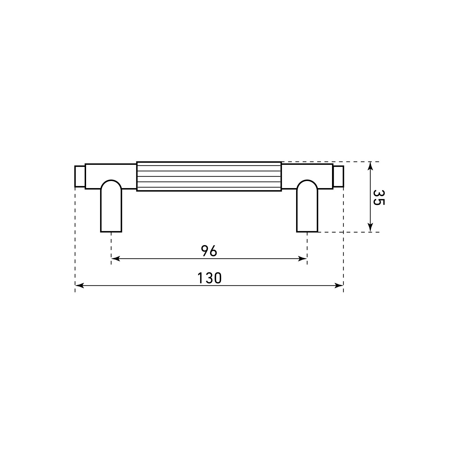 StahlBuro AP2309-96 2шт., BL черный матовый. Ручка-скоба мебельная (20, 200)