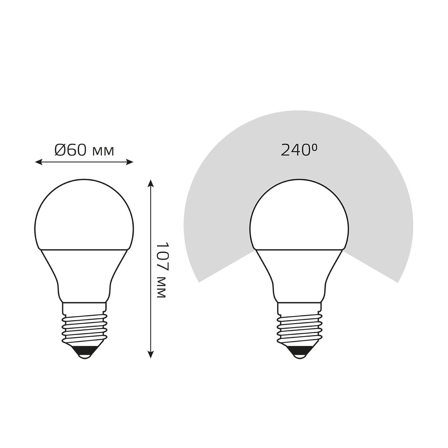 Лампа светодиодная LED 10 Вт 920 лм 4100К AC180-240В E27 А60 (груша) нейтральный Elementary