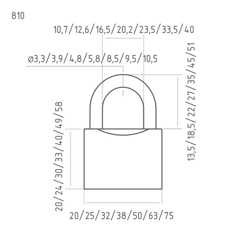 Замок навесной латунь ЗН-810-50 мм 3кл. блистер НОРА-М