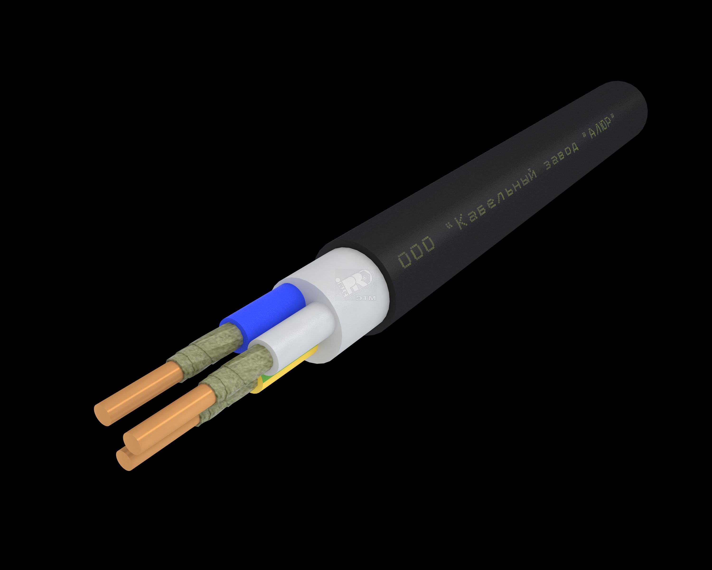 Кабель силовой ППГнг(А)-FRHF 3х1.5ок (N.PE)-0.66 однопроволочный (барабан)