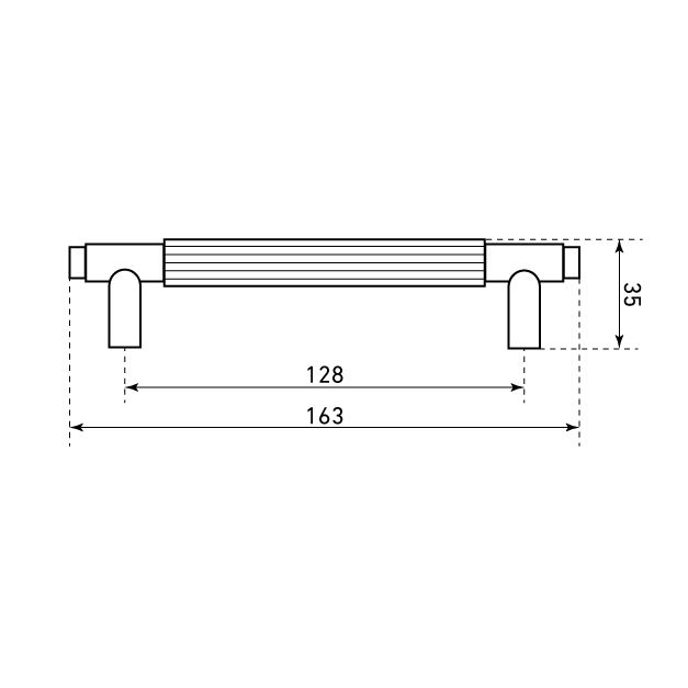 StahlBuro AP2309-128 2шт., BL матовый ченый. Ручка-скоба мебельная (15, 150)