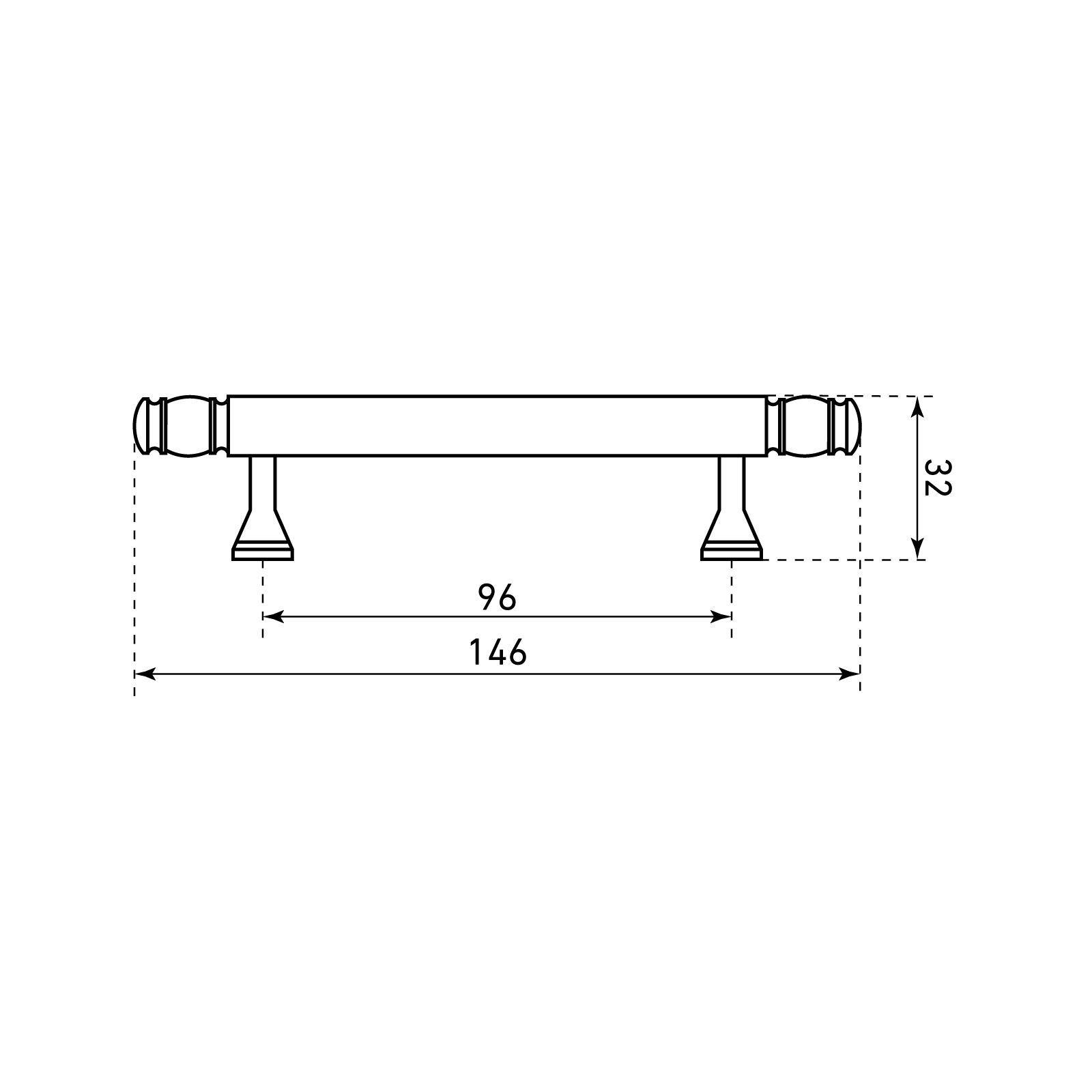 StahlBuro AP2311-96 2шт., BL матовый черный. Ручка-скоба мебельная (20, 200)