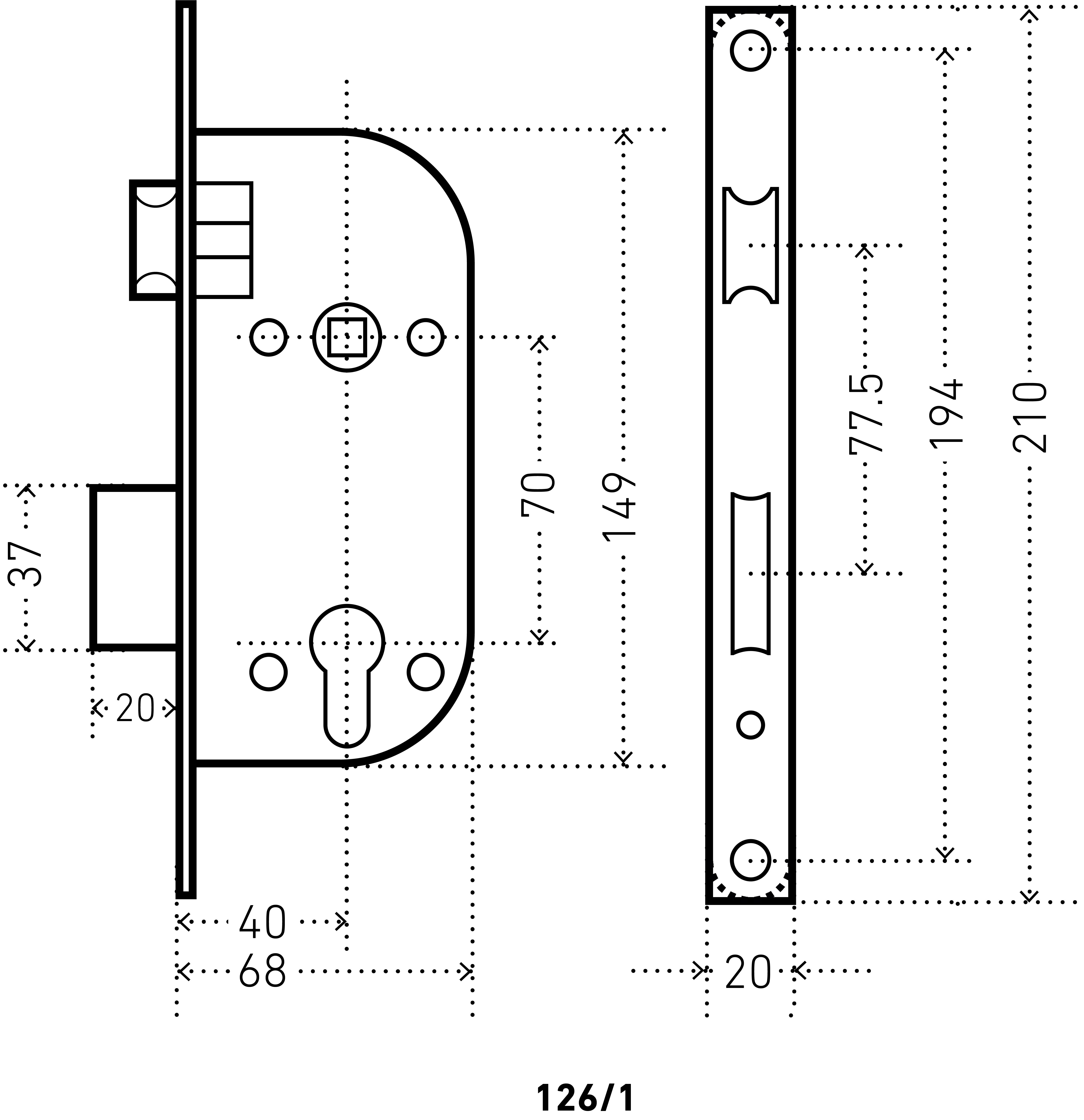 АЛЛЮР 126/1 AC ст.медь Замок врезной с/руч  (12)