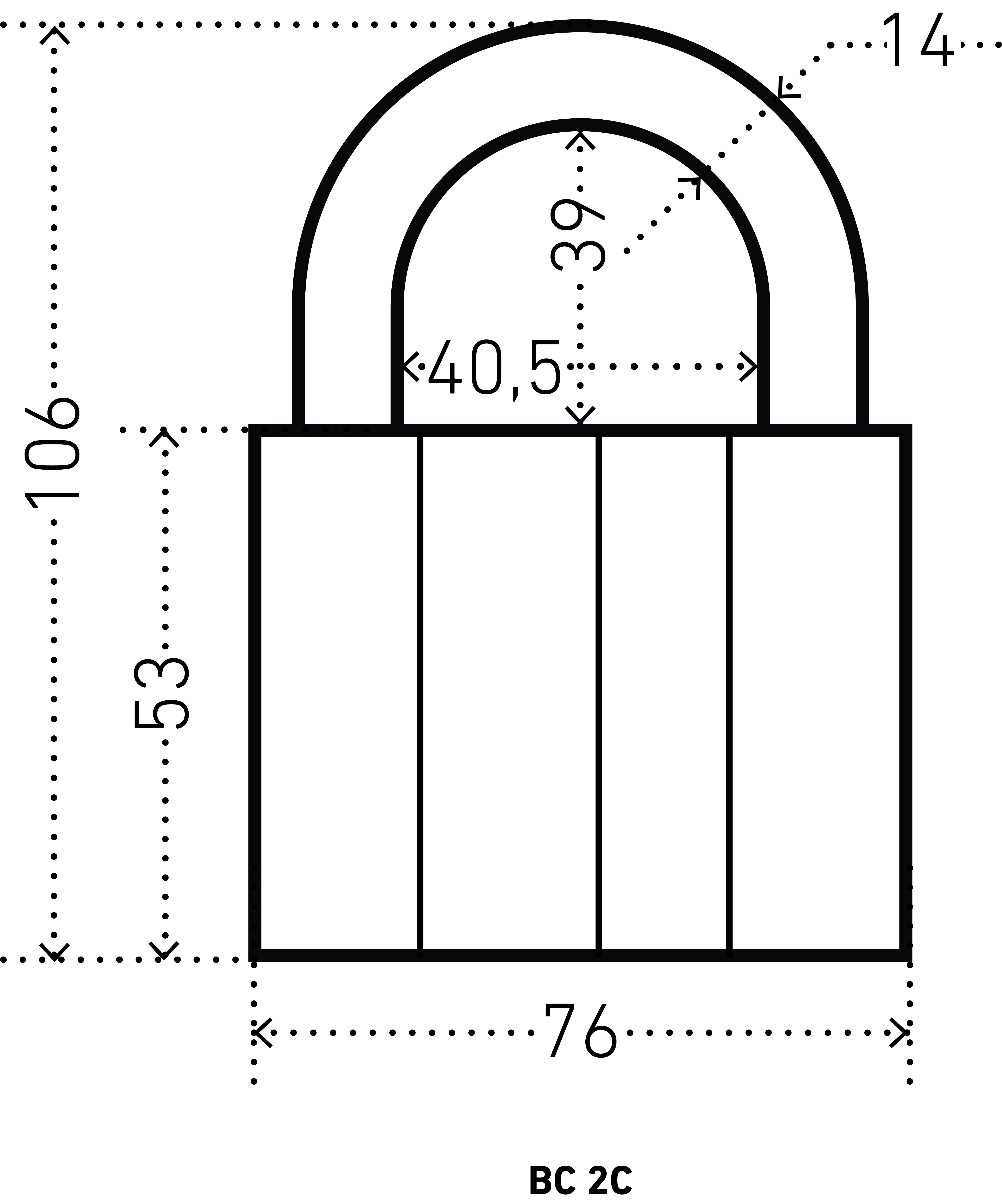 АЛЛЮР  ВС2С d14мм Замок навесной (48,6!!!)