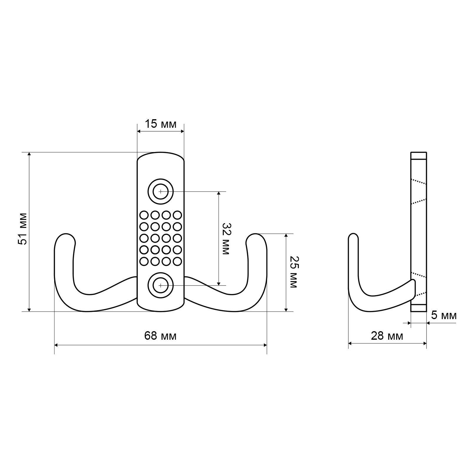 StahlBuro 212 B BL матовый черный ЕВРОПАКЕТ крючок-вешалка (300,50)