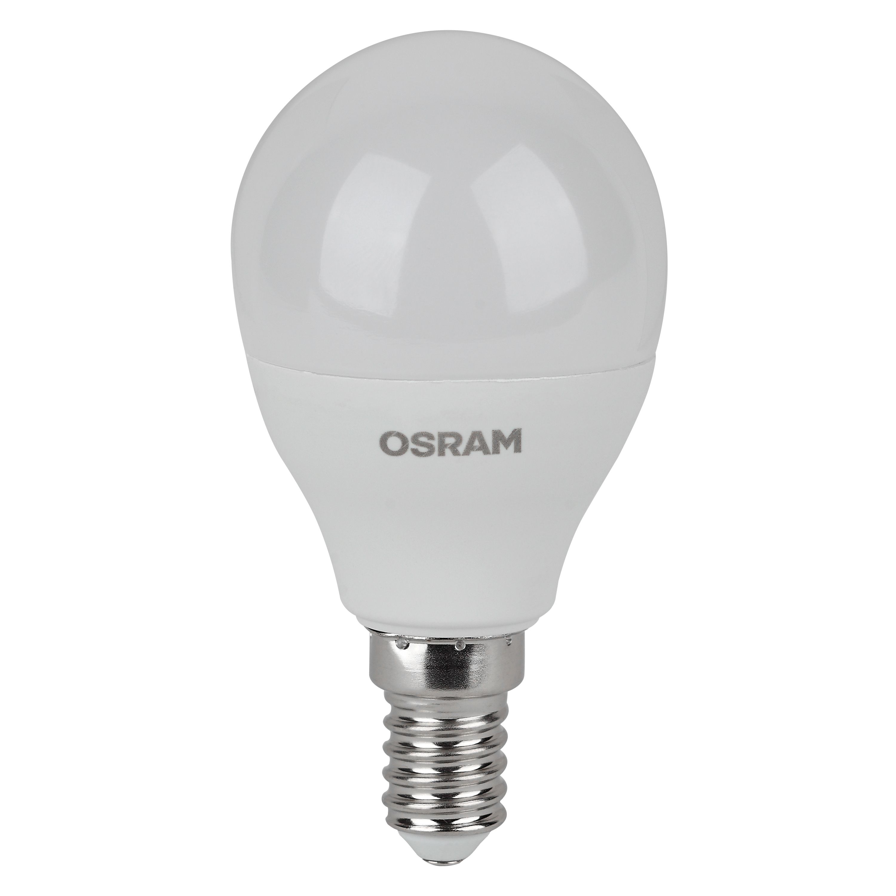 Лампа светодиодная LED 7 Вт E14 6500К 560Лм шарик 220 В (замена 60Вт) OSRAM упак 5 шт