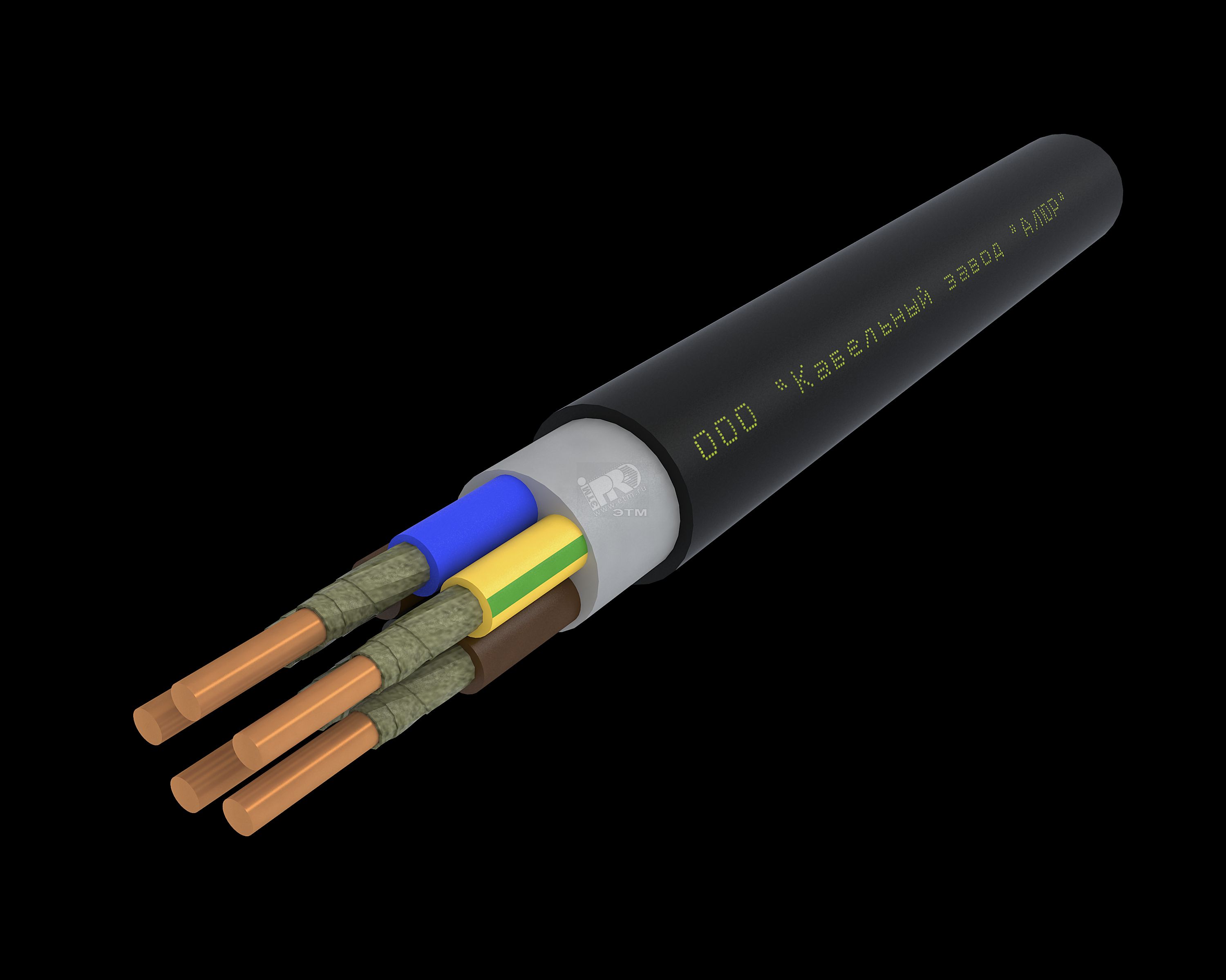 Кабель силовой ППГнг(А)-FRHF 5х6ок(N.PE)-0.66 однопроволочный (барабан)