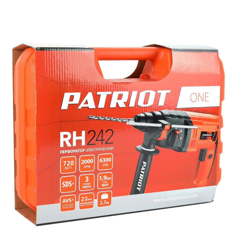 Перфоратор PATRIOT THE ONE RH 242, 720Вт, 1,9 Дж