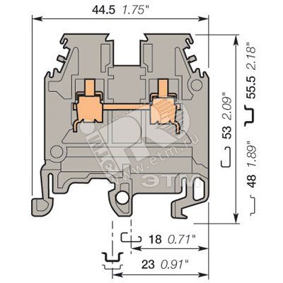 Клемма винтовая MA2.5/5N 2.5 мм.кв синяя