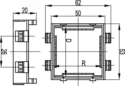 BRAVA Каркас 2 модуля черный IN-Liner FRONT