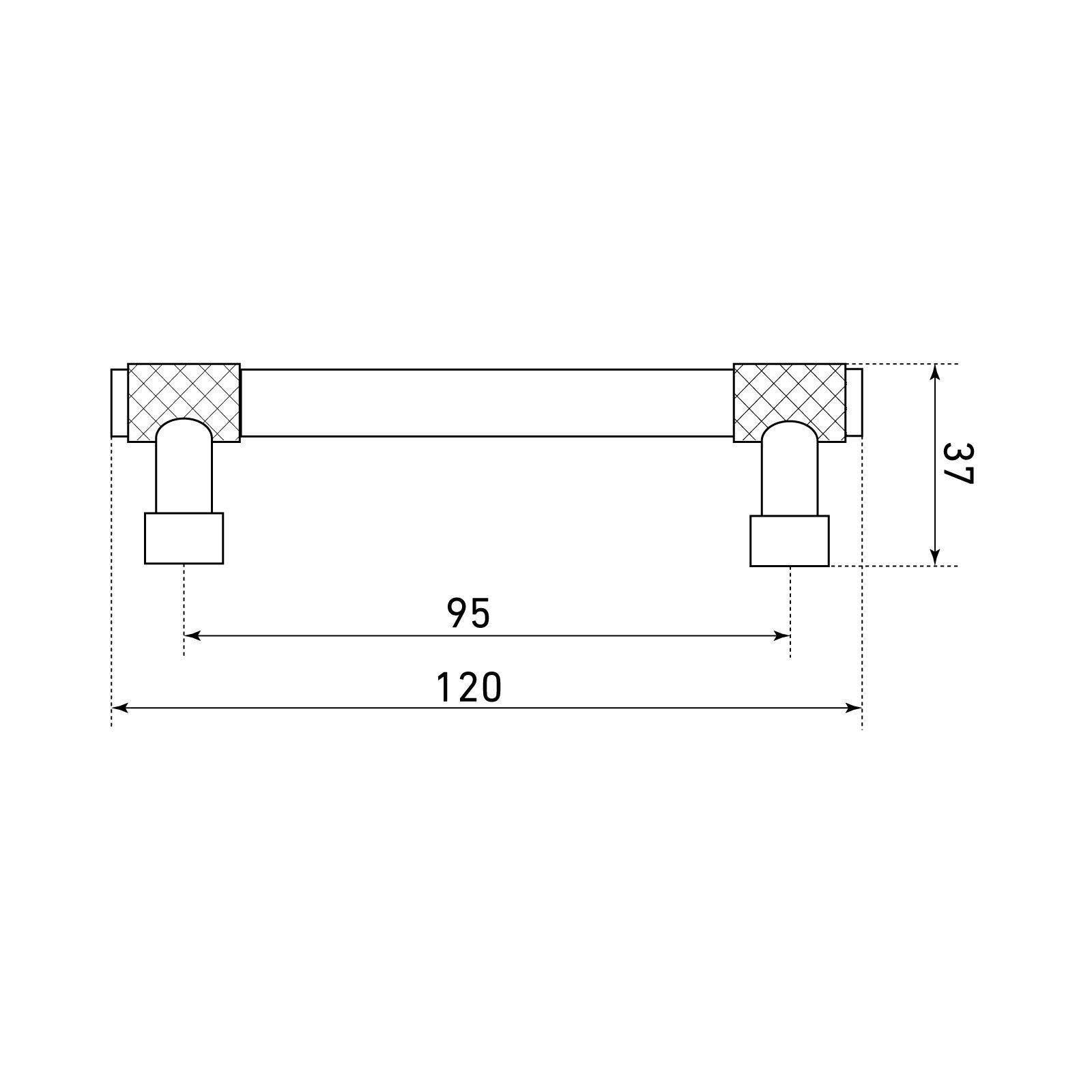 StahlBuro AP2307-96 2шт., BL матовый черный. Ручка-скоба мебельная (20, 200)