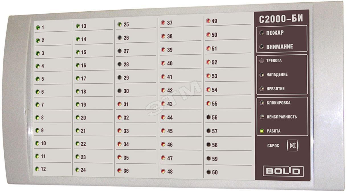 Блок индикации С2000-БИ SMD для 60 разделов