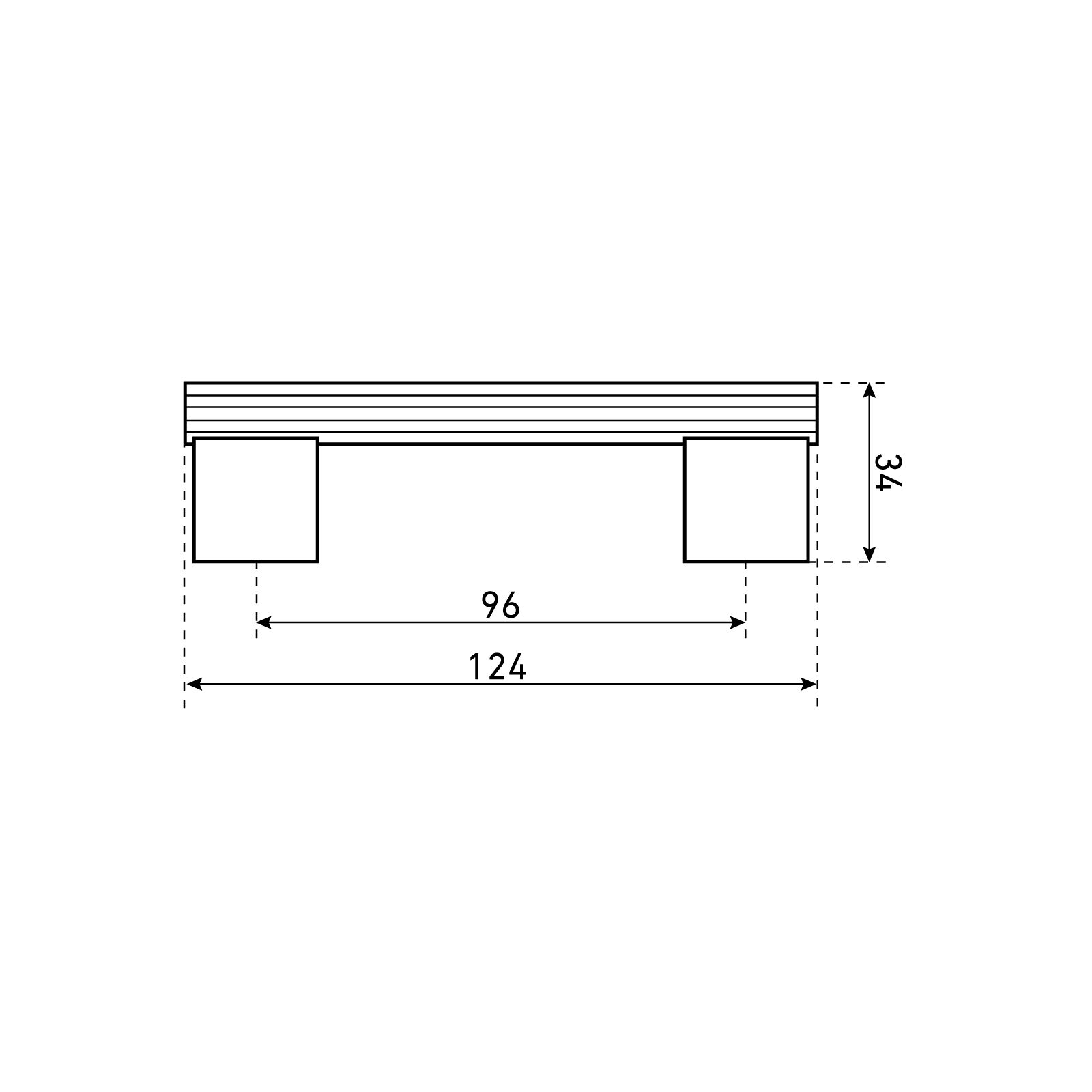 StahlBuro AP2313-96 2шт., W матовый белый хром. Ручка-скоба мебельная (20, 200)