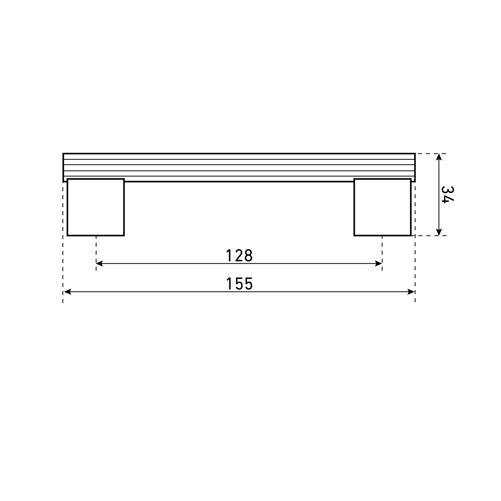 StahlBuro AP2313-128 2шт., W матовый белый хром. Ручка-скоба мебельная (15, 150)