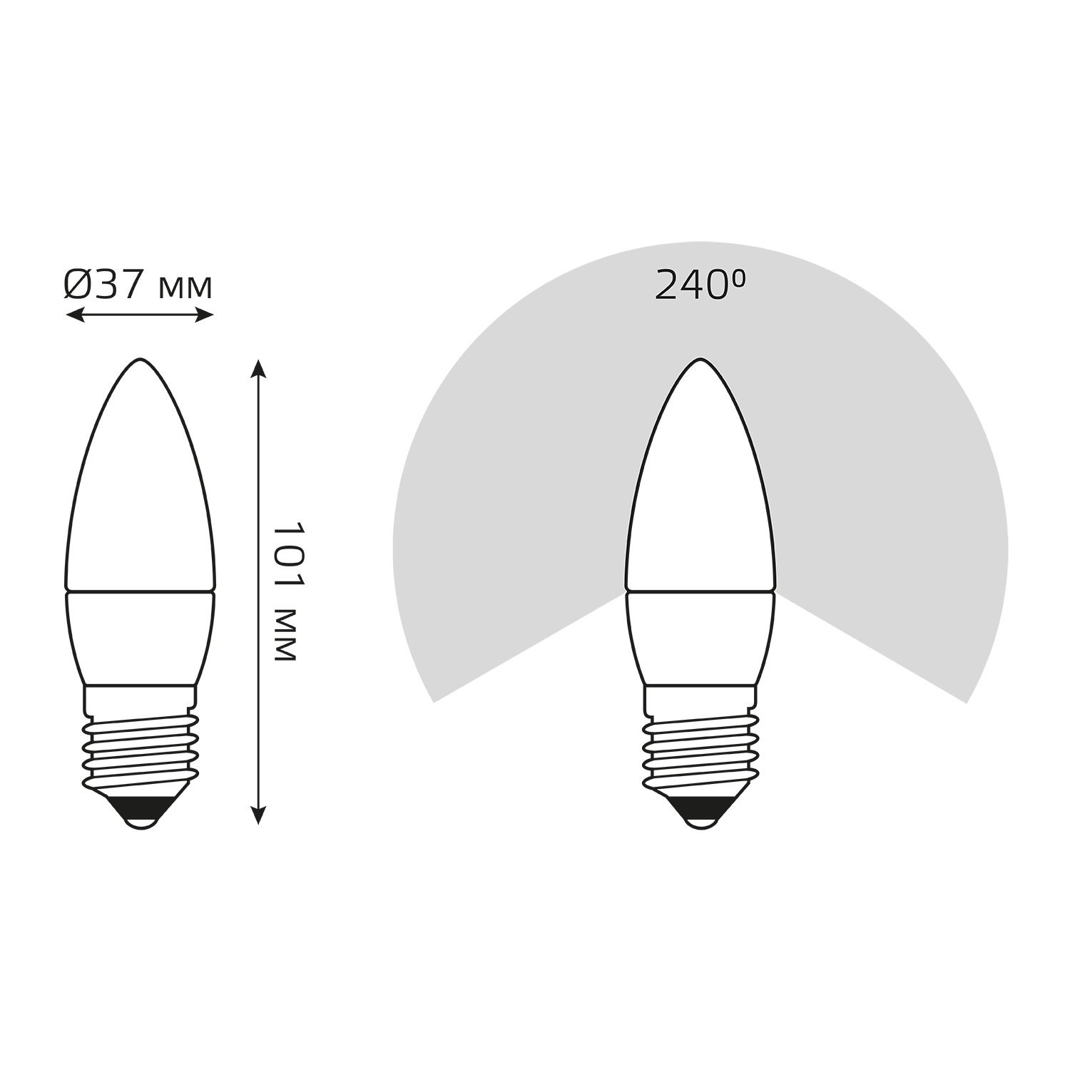 Лампа светодиодная LED 6 Вт 450 лм 4100К AC180-240В E27 свеча нейтральный Elementary