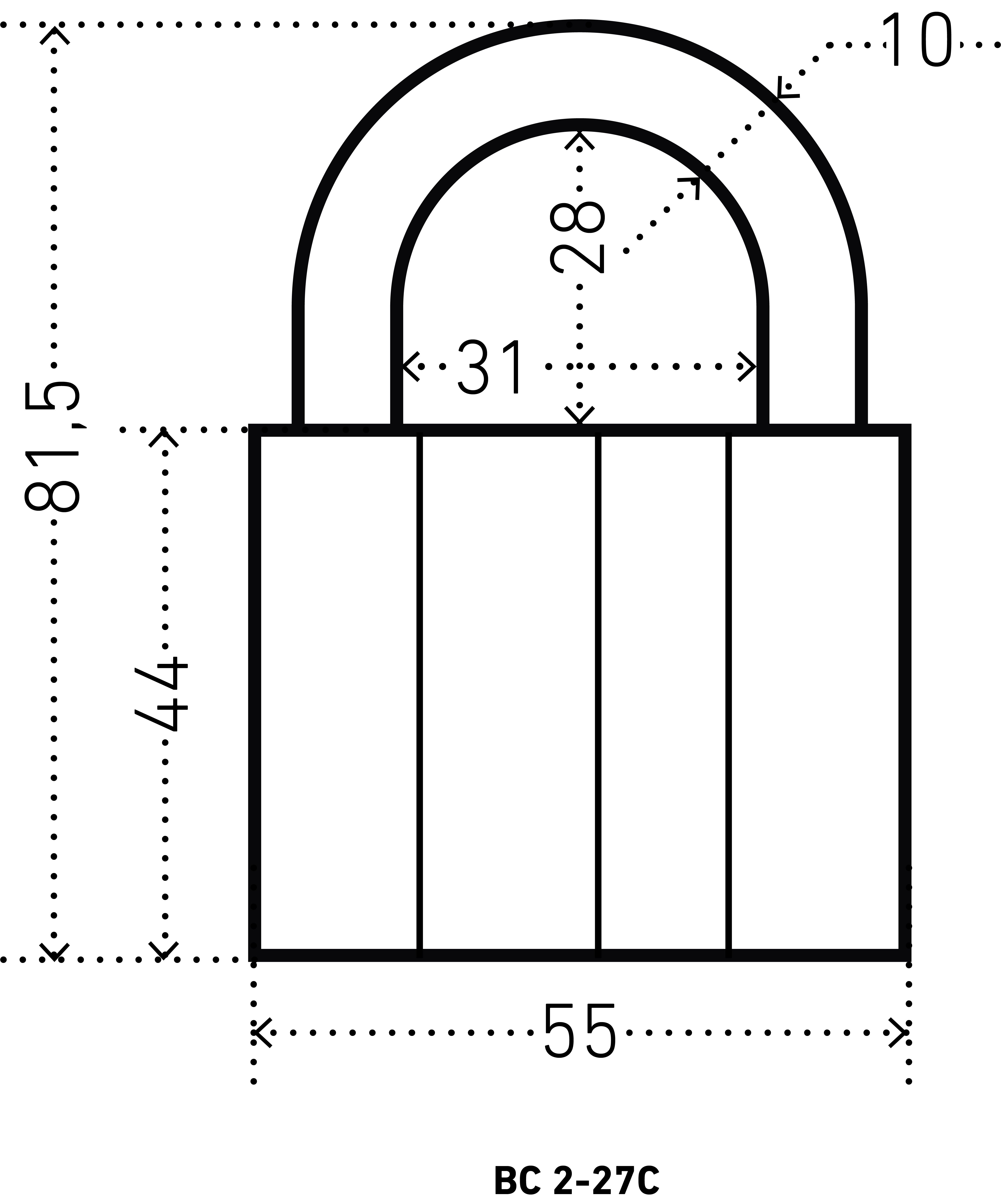 АЛЛЮР  ВС2-27С d10мм Замок навесной (72,6!!!)