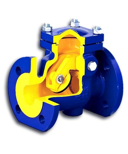 Клапан обратный чугун поворотный 302A Ду 50 Ру16 Тмакс-300 оС фл заслонка нерж Zetkama 302A050C01