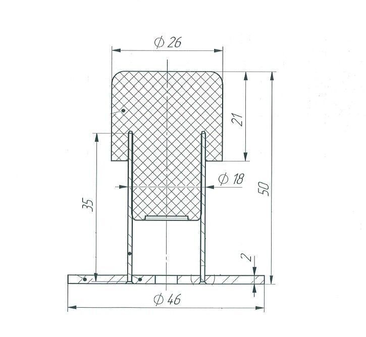 Зенит упор дверной УД-01 INOX (150,10)