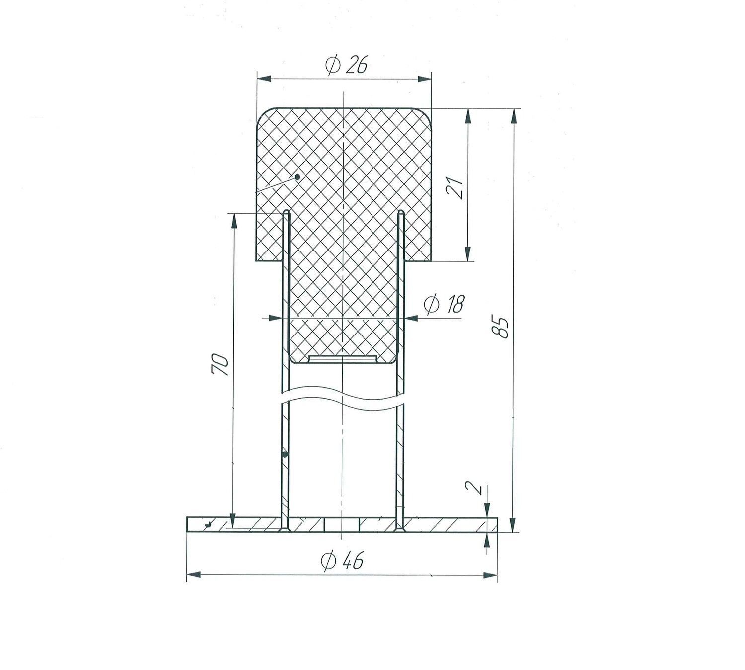 Зенит упор дверной УД-02 INOX (100,10)