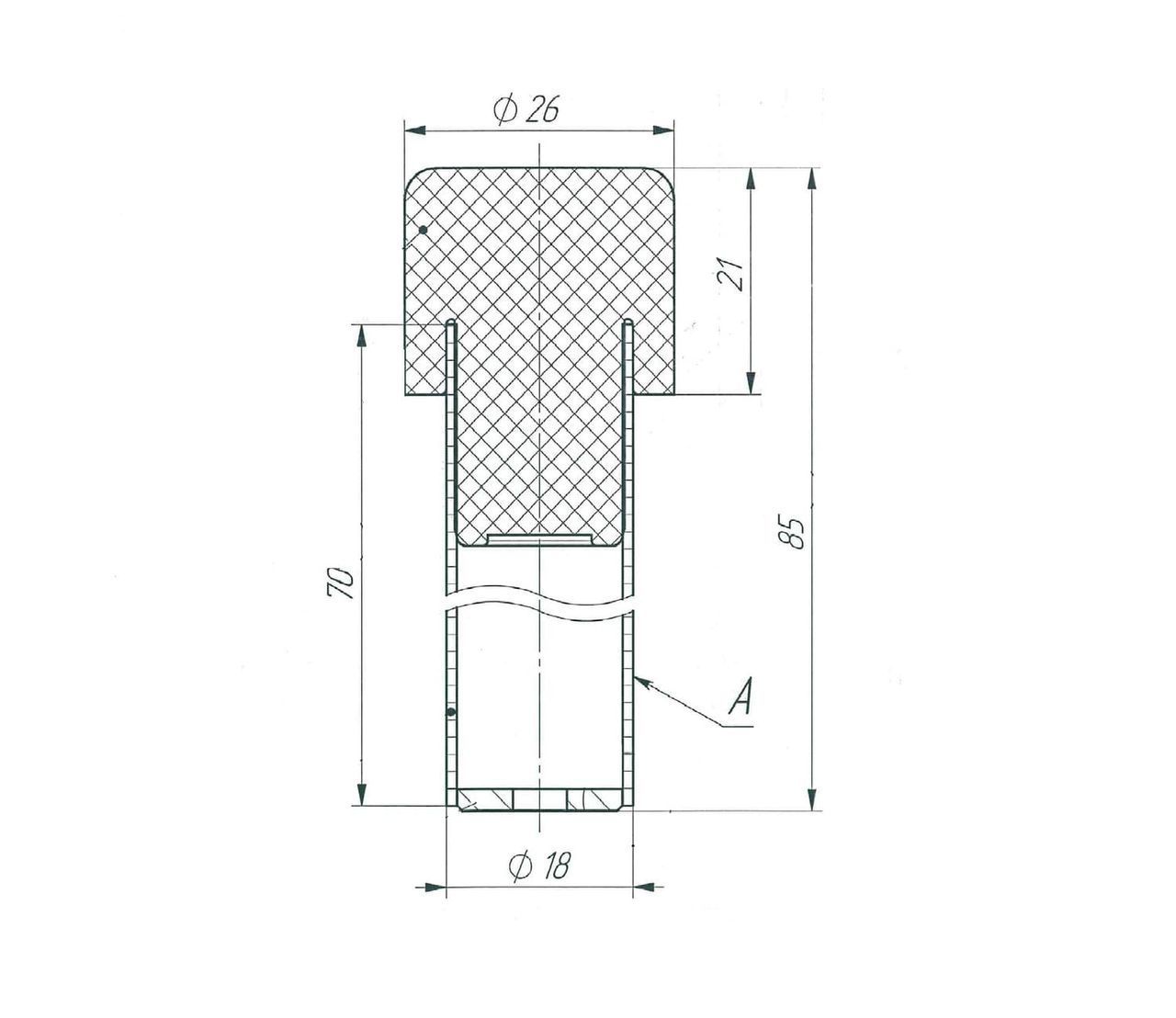 Зенит упор дверной УД-03 INOX настенный (150,15)