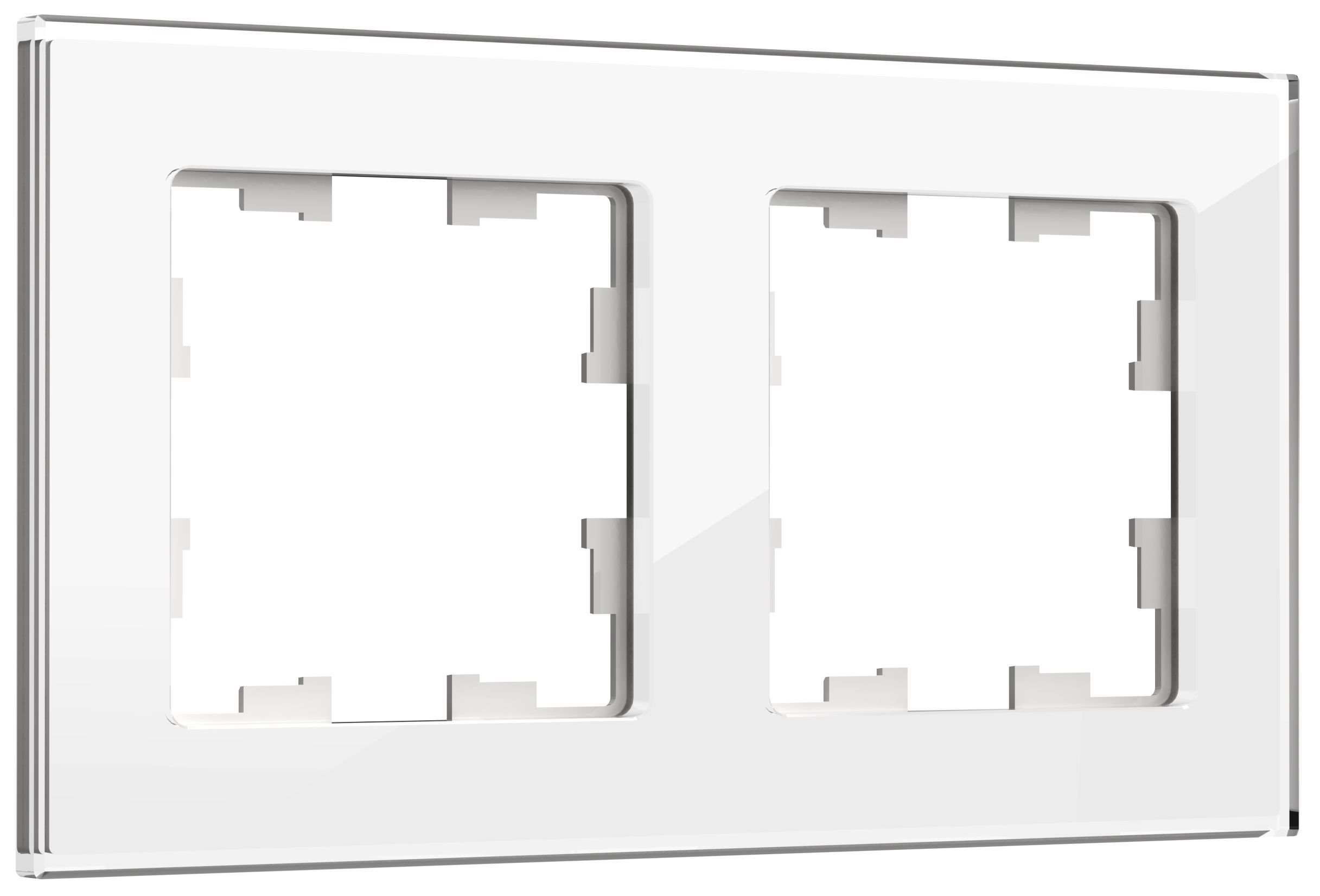BRITE Рамка 2 поста РУ-2-2-БрБ стекло белый