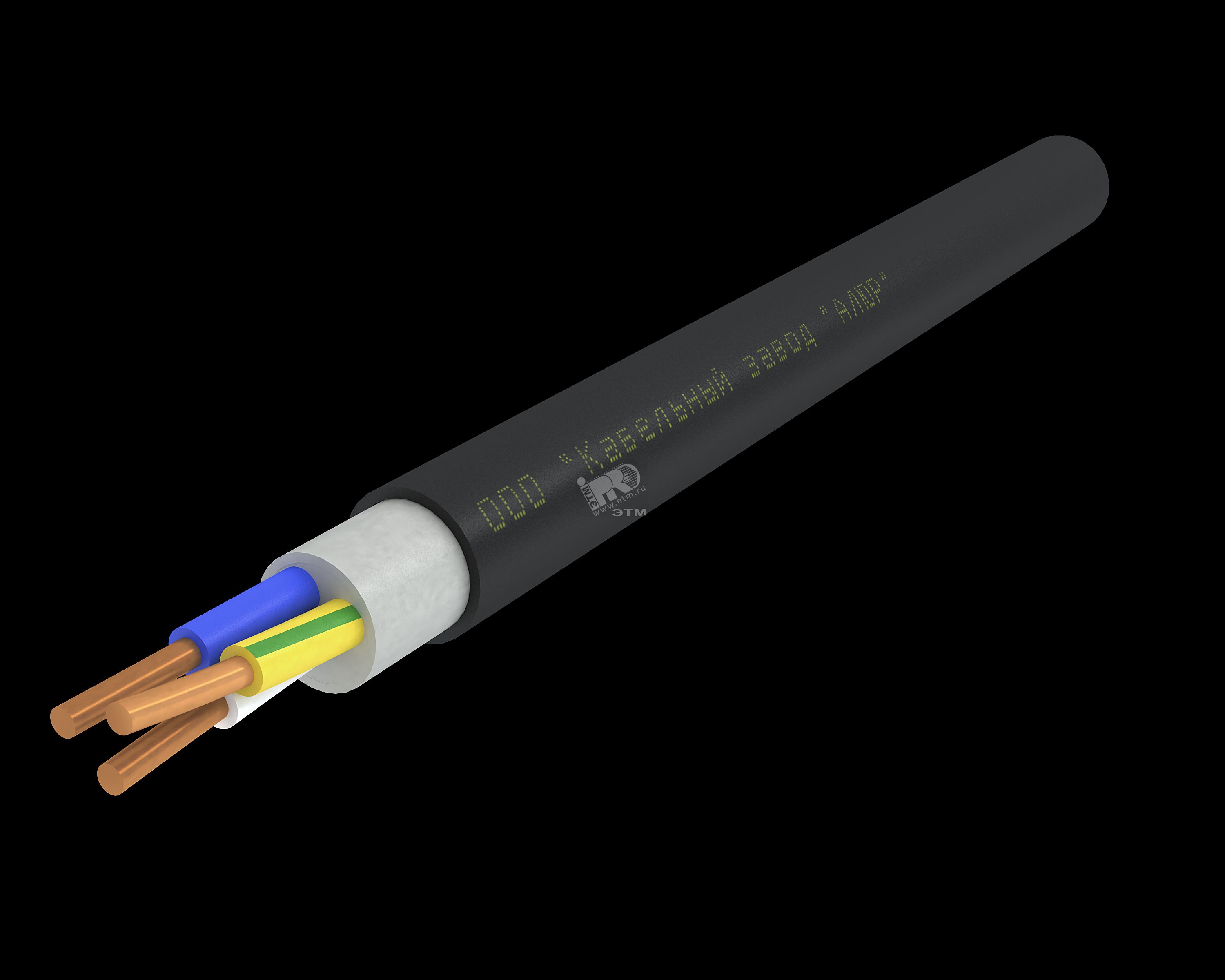 Кабель силовой ППГнг(А)-HF 3х10ок(N.PE)-0.66 однопроволочный черный (барабан)