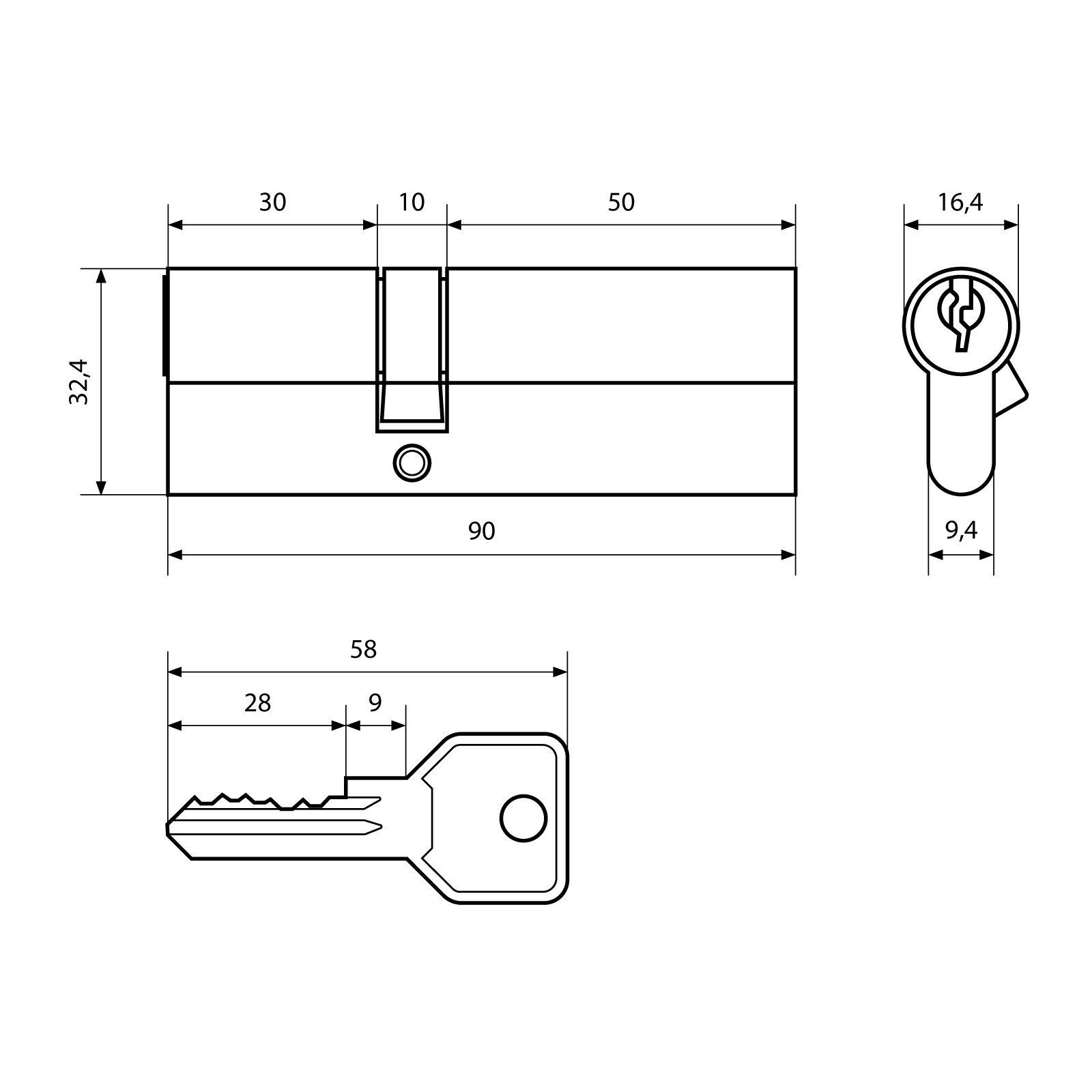 Стандарт... Z.I.90-5K (30x10x50) CP 5кл англ.ключ/ключ Цилиндровый механизм(120,12)