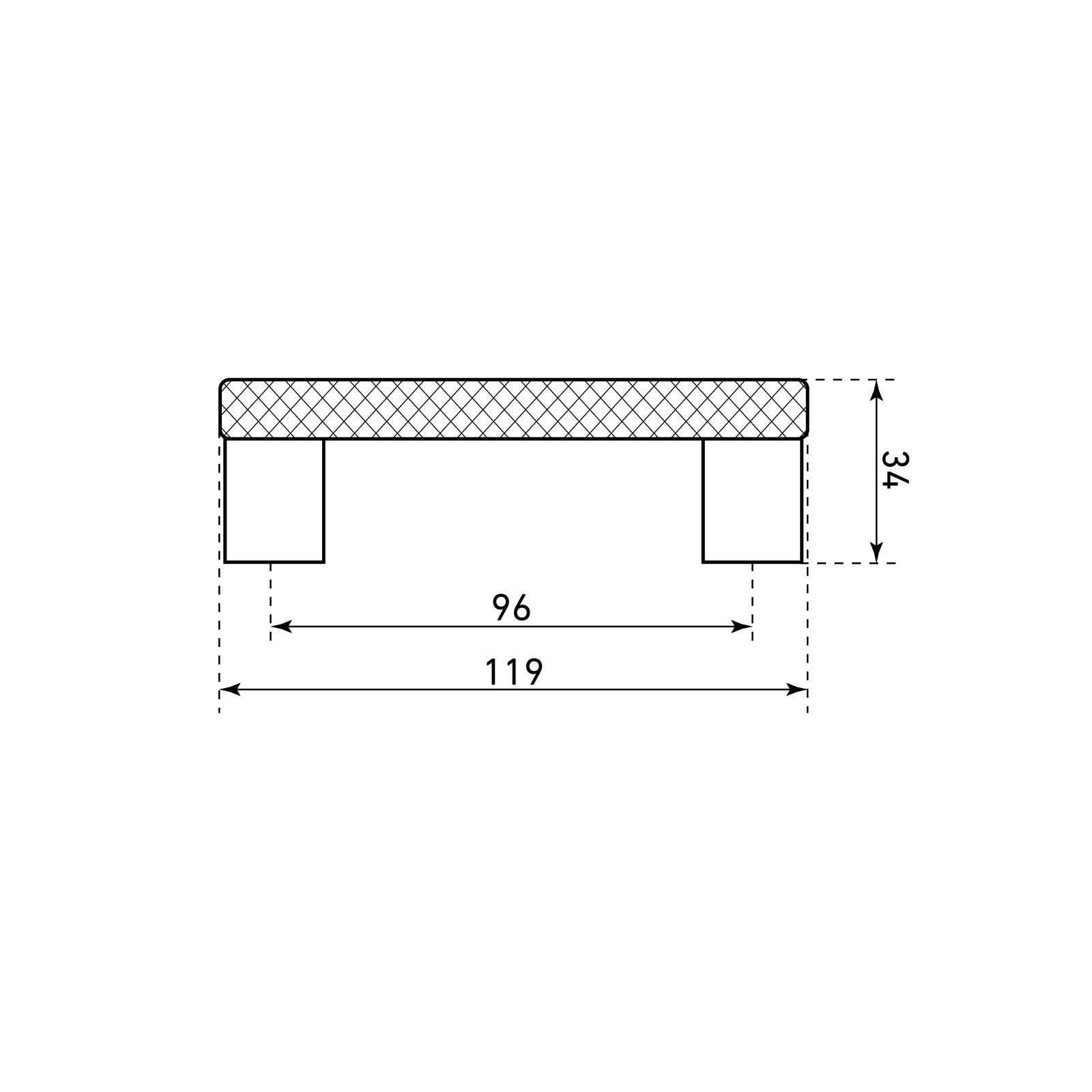 StahlBuro AP2315-96 2шт., BL матовый черный. Ручка-скоба мебельная (20, 200)