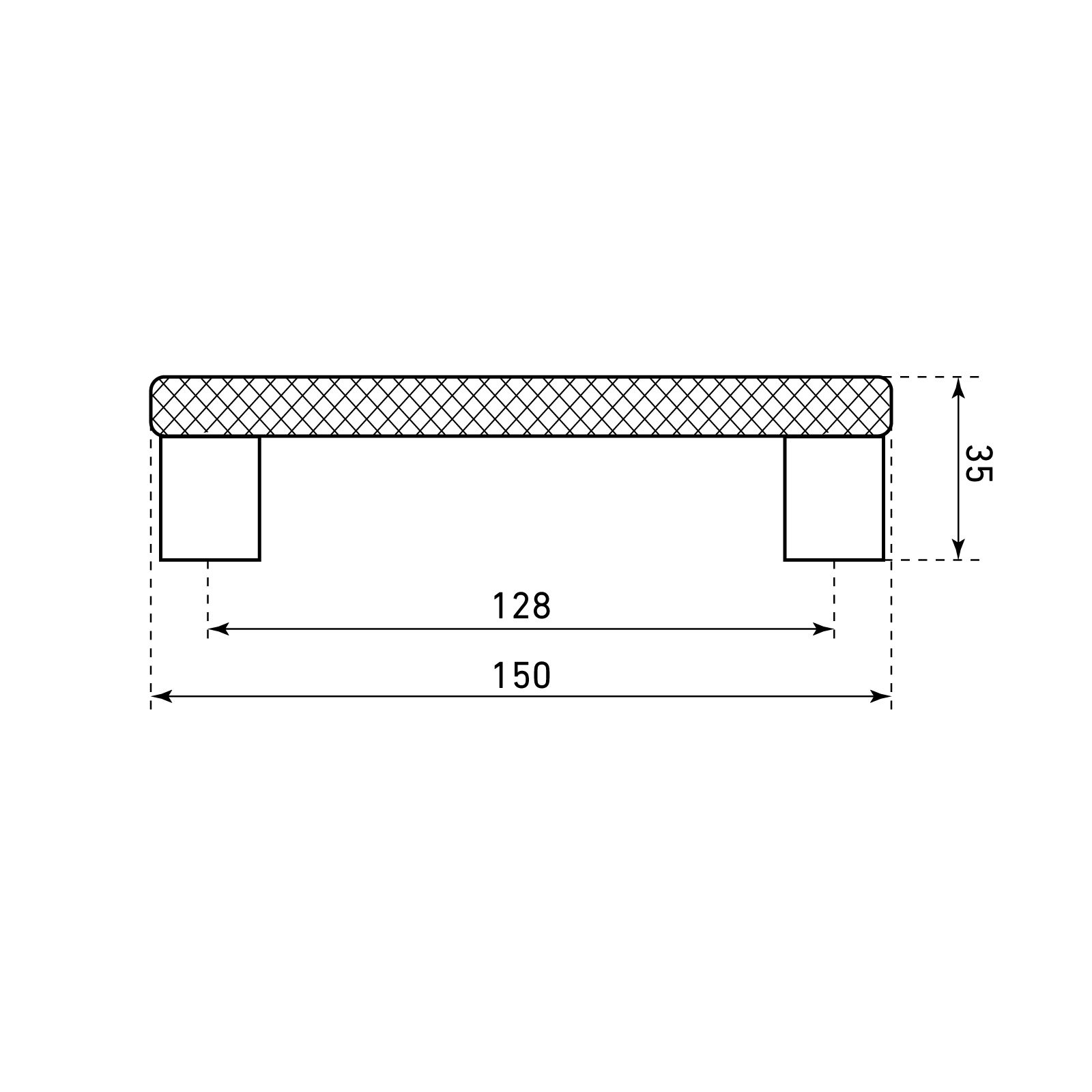 StahlBuro AP2315-128 2шт., W матовый белый хром. Ручка-скоба мебельная (15, 150)