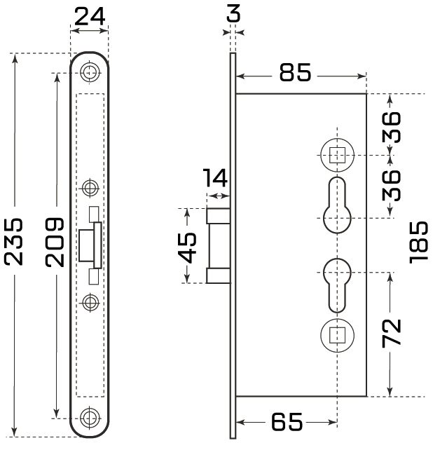 СТАНДАРТ Строитель (SD 1739) (7265) без ц/м б/о замок врезной (20)