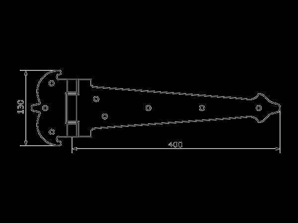 Домарт Петля-стрела фигурная ПС-400 мод.2 кованая СУЗДАЛЬ черный (10) 