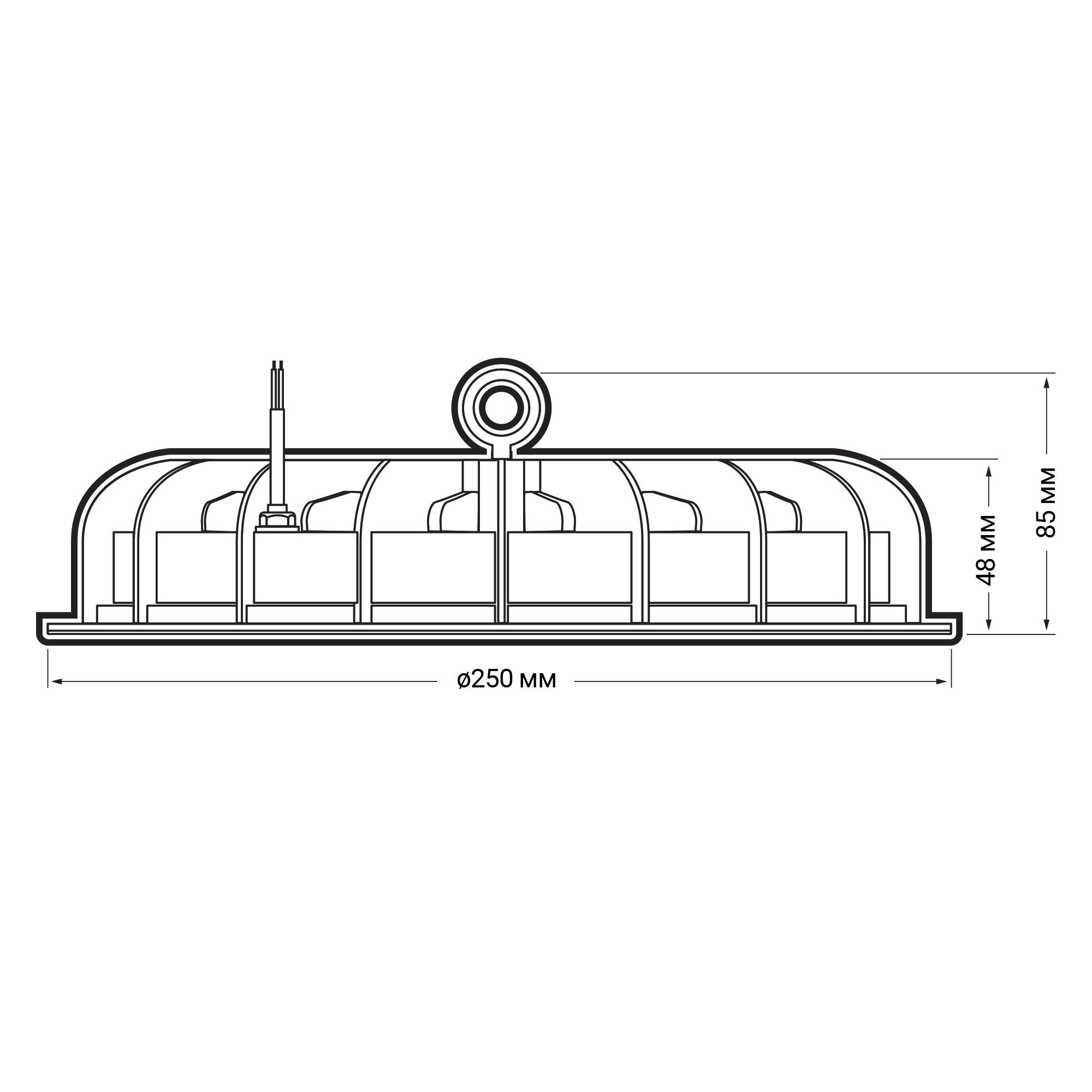 Светильник промышленный светодиодный ДСП-100 Вт 10000 Лм 5000K IP65 LED UFO коэф. пульсации: < 5% UF