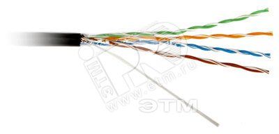 Витая пара UTP неэкранированная U/UTP категория 5e 4 пары (22 AWG) одножильный (solid) внешний PE че