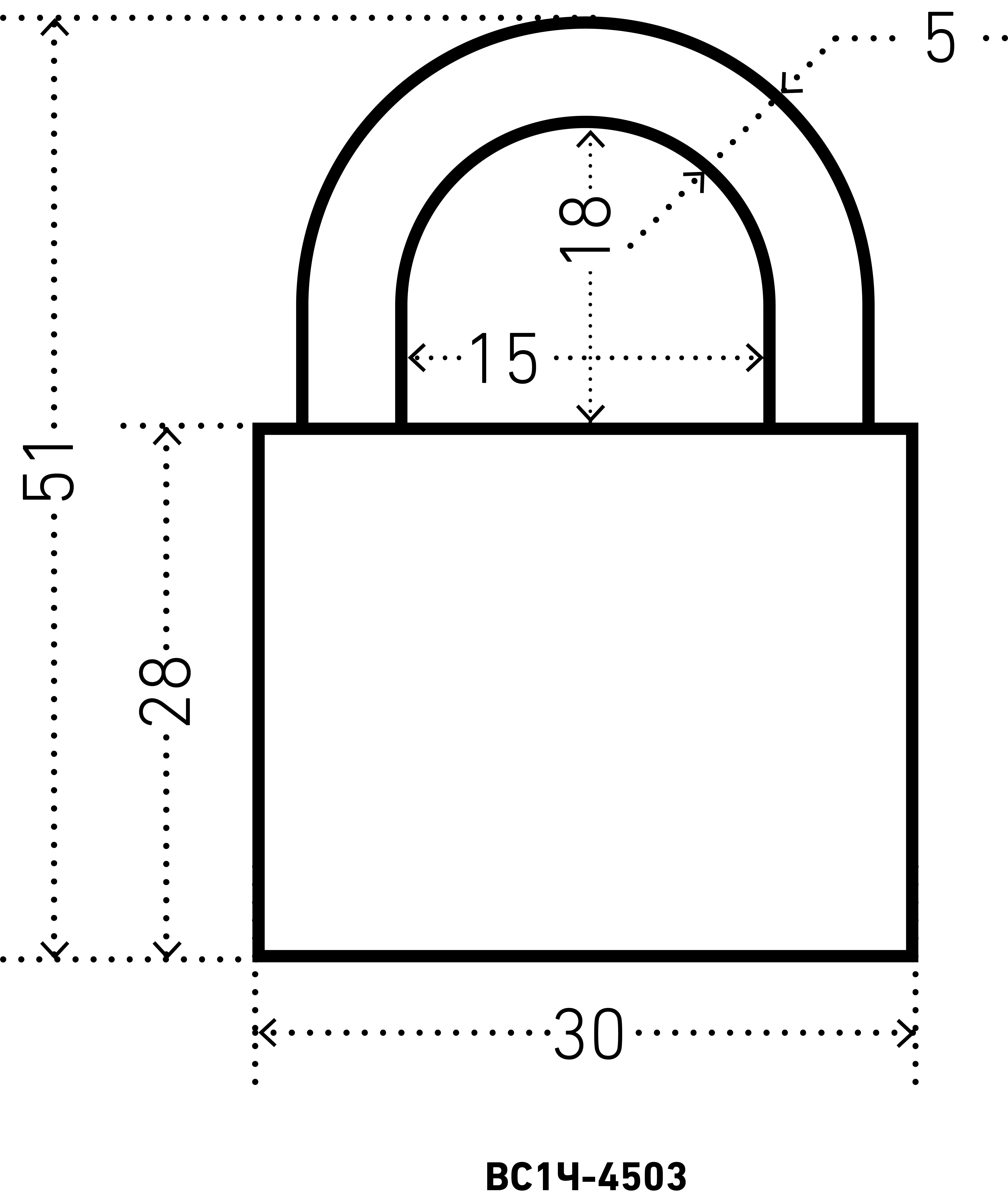 АЛЛЮР ВС1Ч-4503 d5мм 5кл. Замок навесной (144,12!!!)