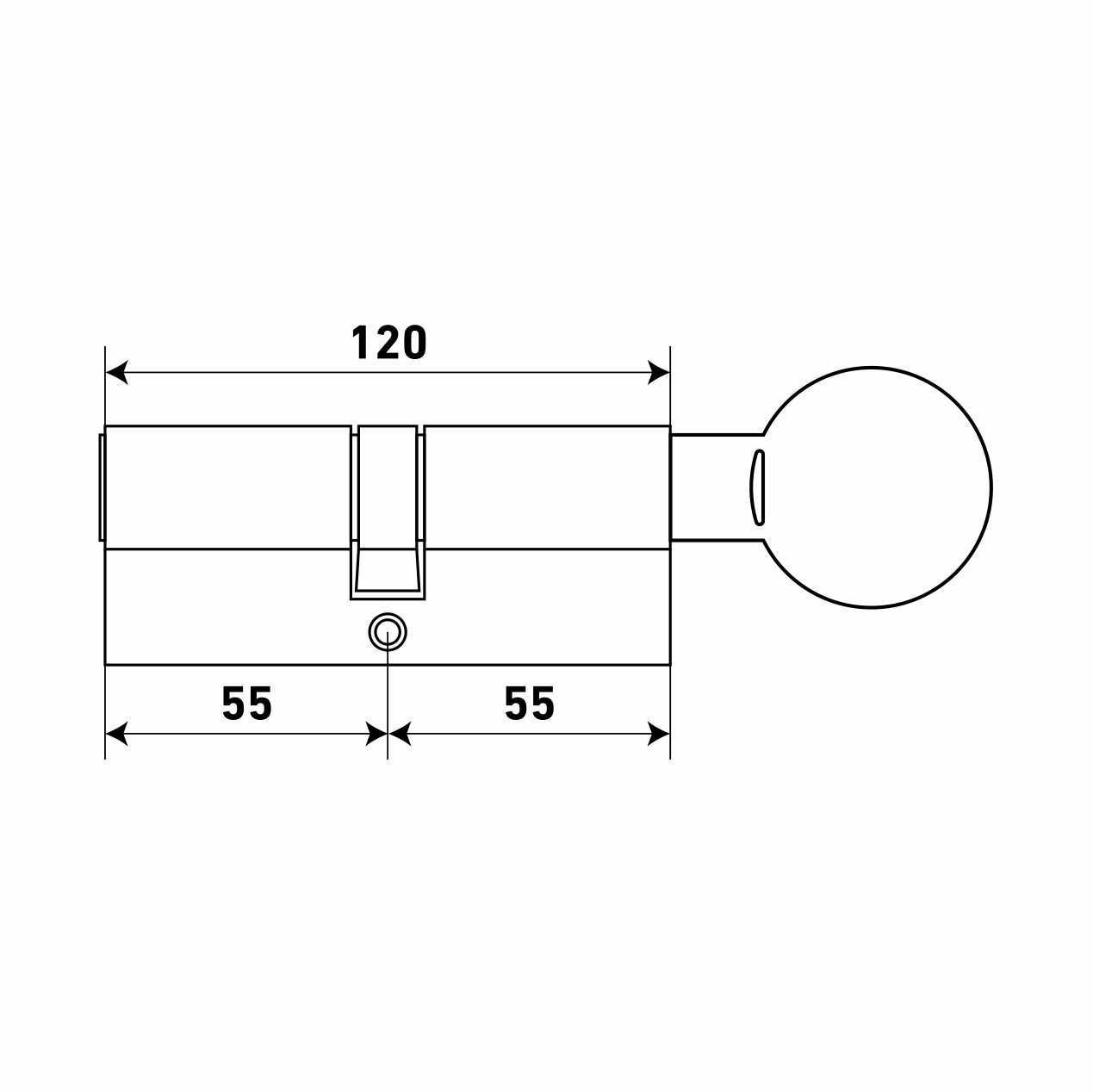 АЛЛЮР HD FG 120-5К CP[55Gх10х55](60x60G) хром перф.кл БЛИСТЕР Цилиндровый механизм (60,10)