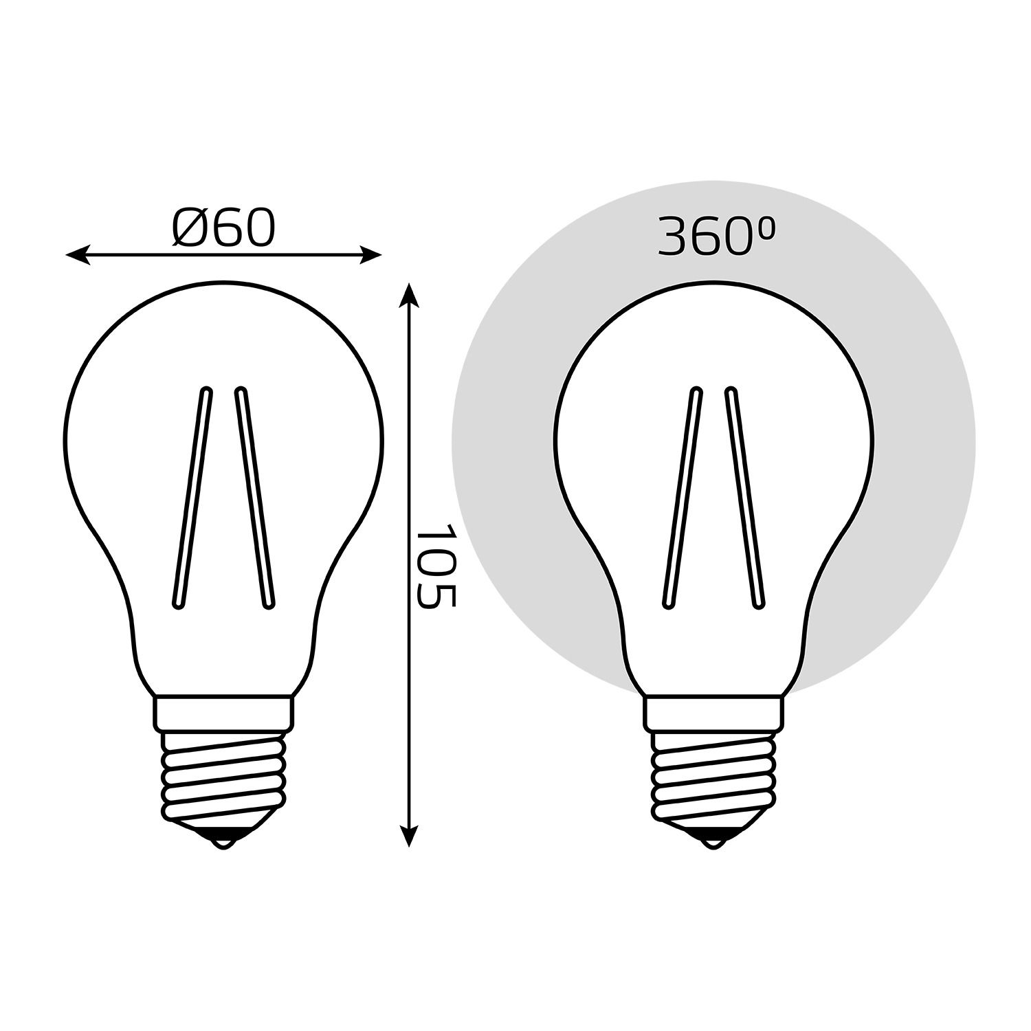 Лампа светодиодная филаментная LED 10 Вт 930 лм 2700К AC185-265В E27 А60 (груша) теплая  Black Filam