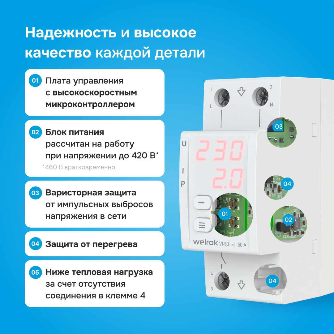 Многофункциональное реле Welrok VIP-50 red