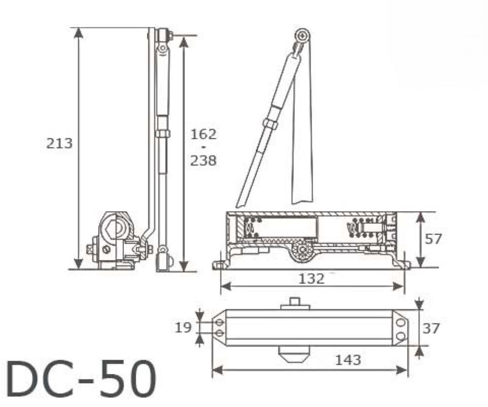 Доводчик HOME DC-50 (до 50 кг) белый