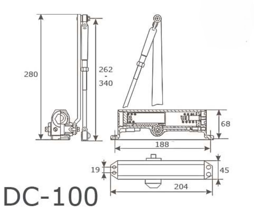 Доводчик HOME DC-100 (до 100 кг) белый