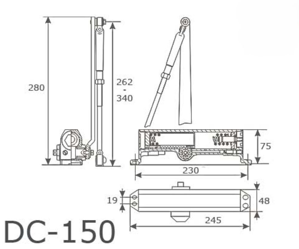 Доводчик HOME DC-150 (до 160 кг) белый