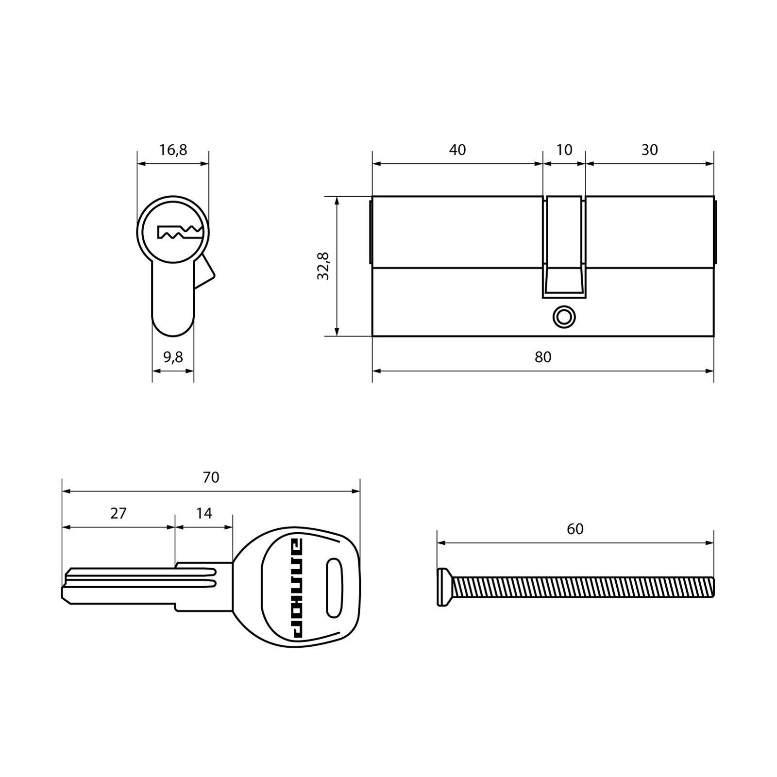 АЛЛЮР HD F 80-5К BP (35x45) латунь перф.кл Цилиндровый механизм (50,10)