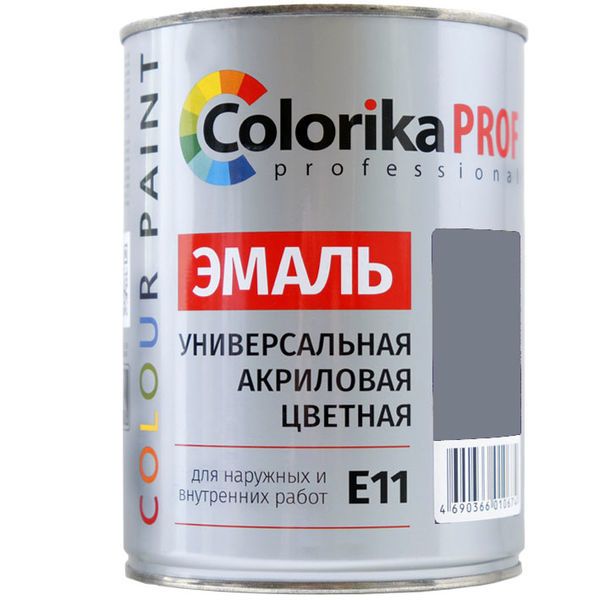 Эмаль универсальная Colorika Prof акриловая Серая 0,9 л