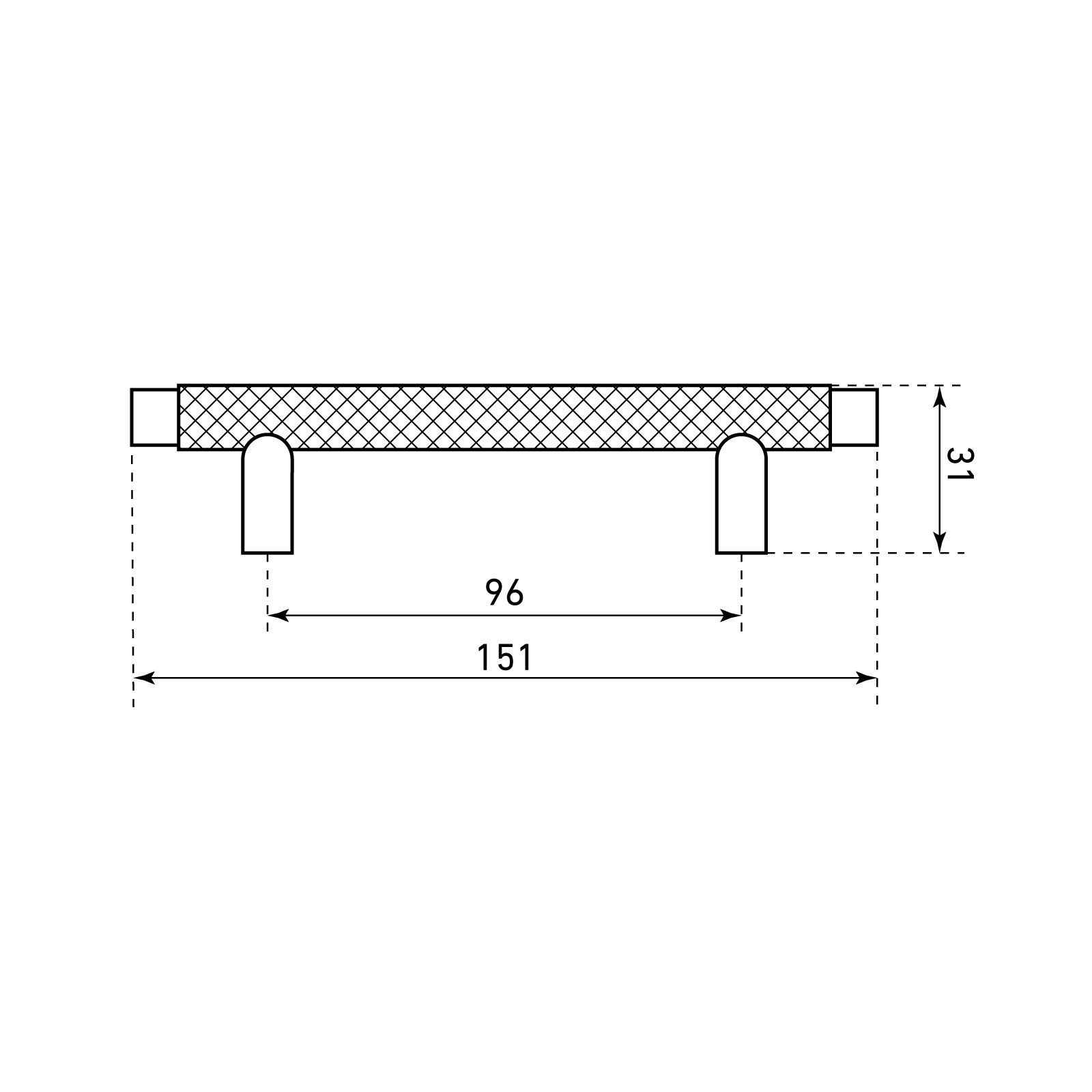 StahlBuro AP2308-96 2шт., BL матовый черный. Ручка-скоба мебельная (20, 200)