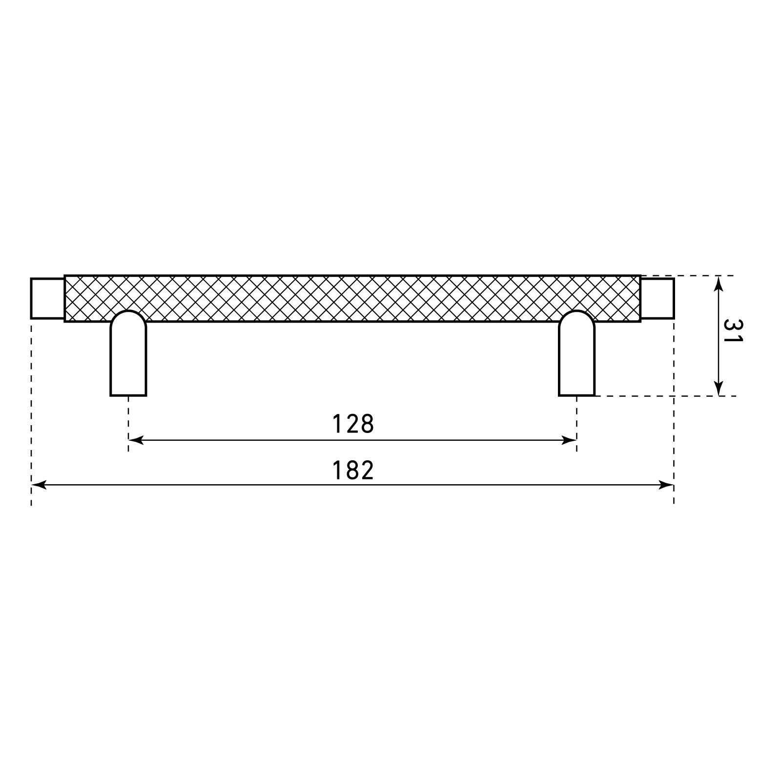 StahlBuro AP2308-128 2шт., W матовый белый хром. Ручка-скоба мебельная (15, 150)