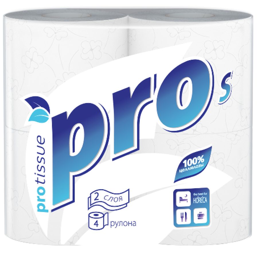 Туалетная бумага PROtissue PRO S 2-х слойная 4 рулона по 23 м С160