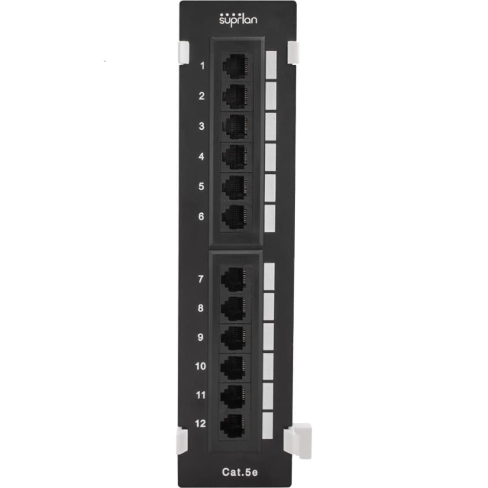 Патч-панель настенная 12 портов RJ-45. UTP. Cat.5e