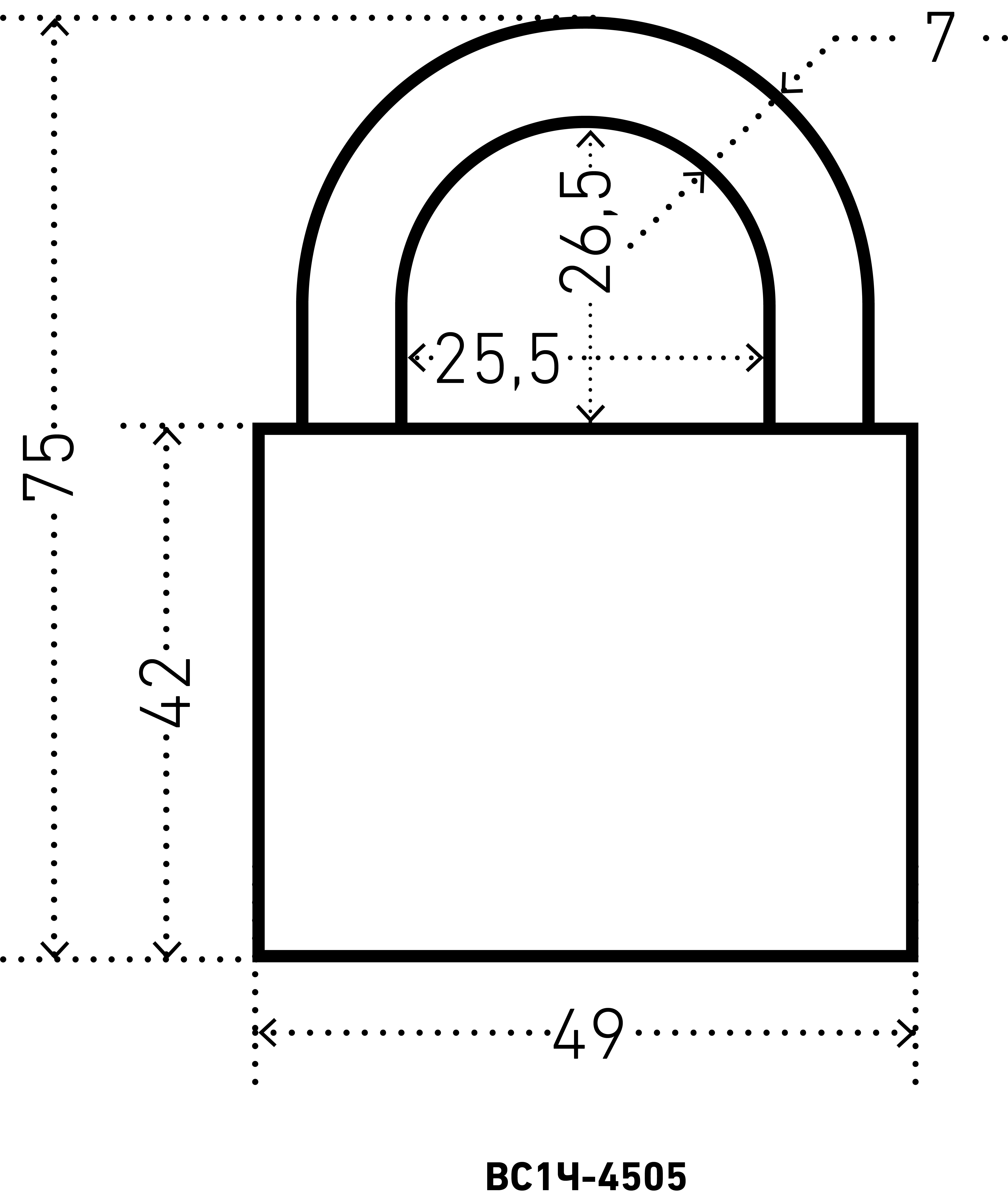 АЛЛЮР ВС1Ч-4505 d7мм 5кл. Замок навесной (72,6!!!)