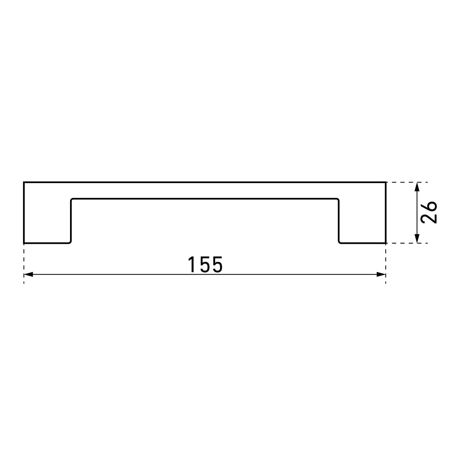 StahlBuro A302-128 2шт., W матовый белый. Ручка-скоба мебельная (15, 150)